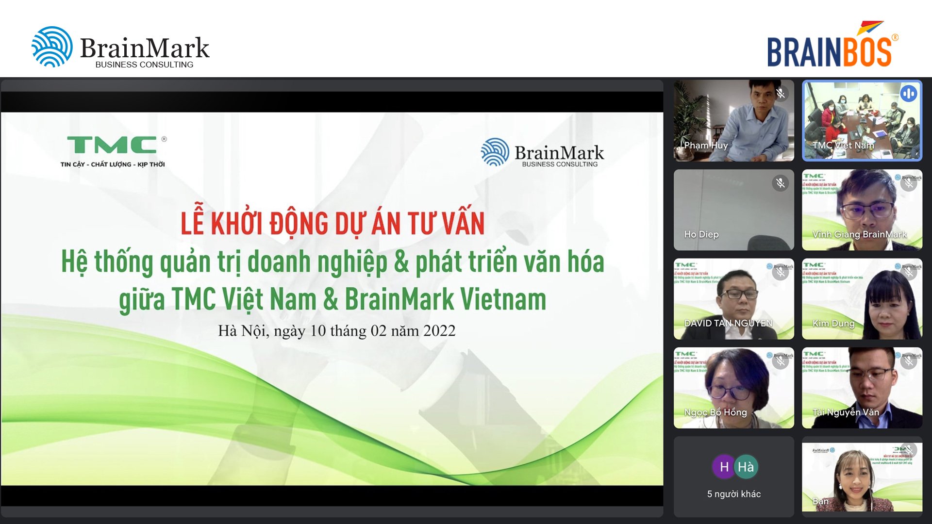 BRAINMARK VIETNAM TƯ VẤN XÂY DỰNG TẦM NHÌN, KẾ HOẠCH KINH DOANH HẰNG NĂM VÀ VĂN HÓA DOANH NGHIỆP 2022 TẠI CÔNG TY TMC