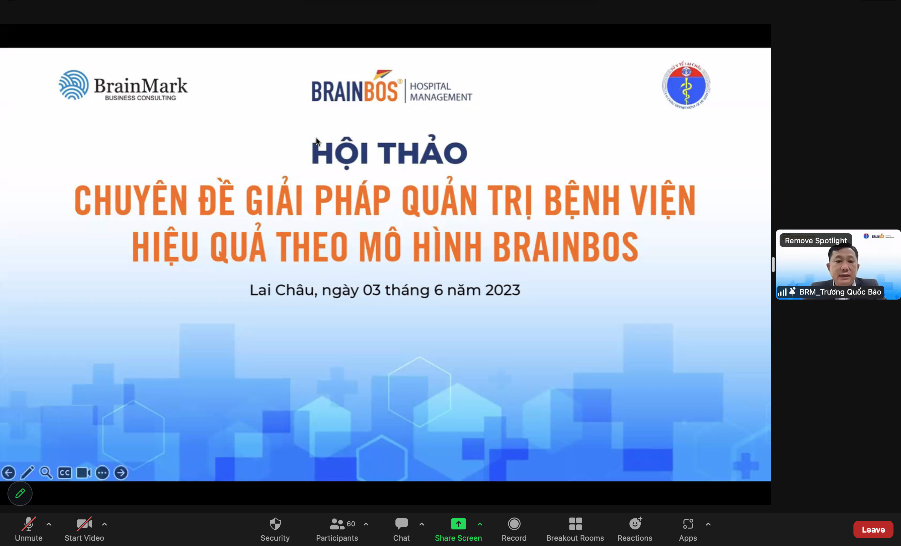 BRAINMARK VIETNAM PHỒI HỢP SỞ Y TẾ LAI CHÂU TỔ CHỨC HỘI THẢO CHUYÊN ĐỀ GIẢI PHÁP QUẢN TRỊ BỆNH VIỆN HIỆU QUẢ THEO MÔ HÌNH BRAINBOS